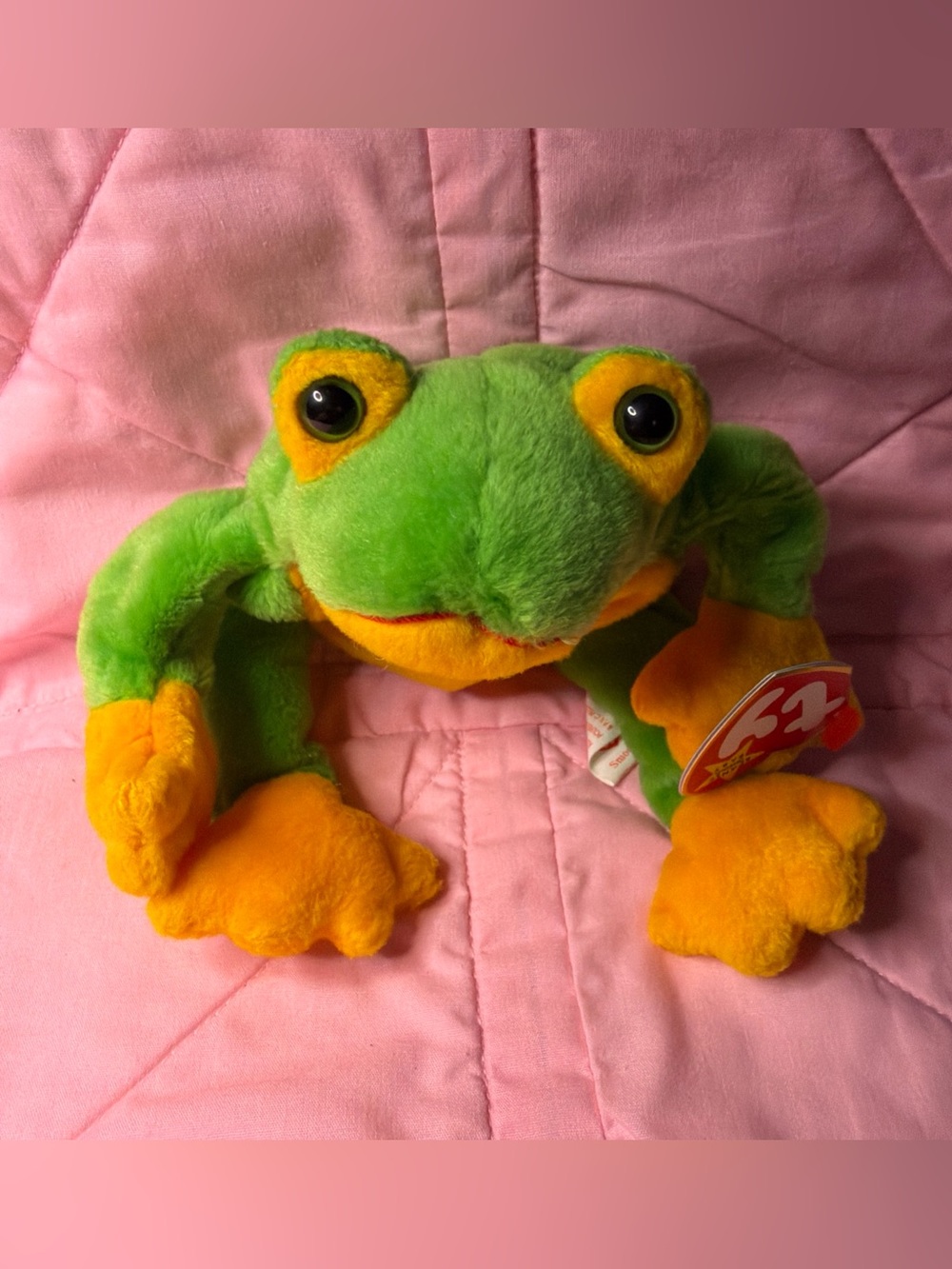 Vintage Ty Beanie Baby Smoochy the Frog 1997 Retired Original Plush toy Tags 90s